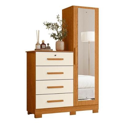 Cômoda Belize Plus 4 Gavetas e 1 Porta MDF MDP Cinamomo Off White Albatroz Móveis