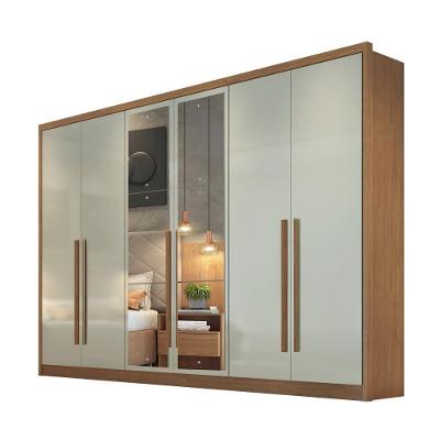 Guarda Roupa Casal Robust Plus 6 Portas 8 Gavetas com Espelho Fendi Fosco