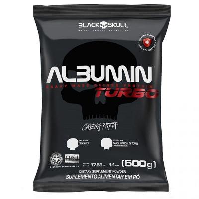 Suplemento Proteico Black Skull Albumin Turbo Refil 500G sem Sabor