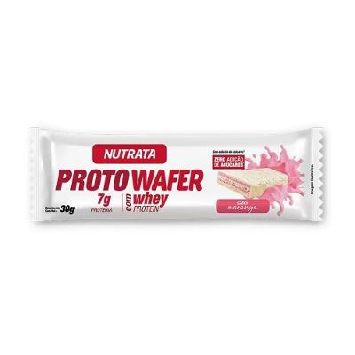 Snack Nutrata Proto Wafer Zero Açúcar com Whey Protein 7G Proteína Morango