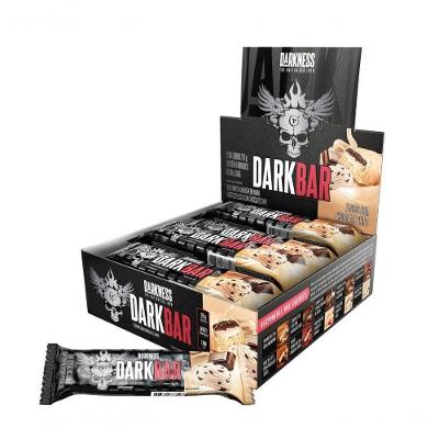 Barra de Proteína Darkness Dark Bar Flocos com Chocolate Chips Caixa 8 Unidades 720G