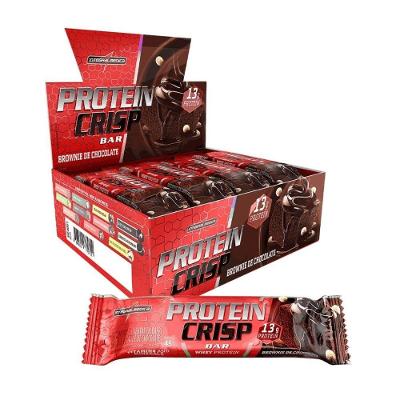 Barra de Proteina Integralmédica Crisp Bar Body Size Brownie de Chocolate Caixa 12 Unidades 540G