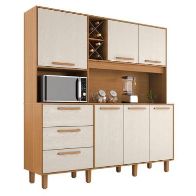 Armário de Cozinha Kit Max 6 Portas 3 Gavetas MDF 181CM Cinamomo Zanzini