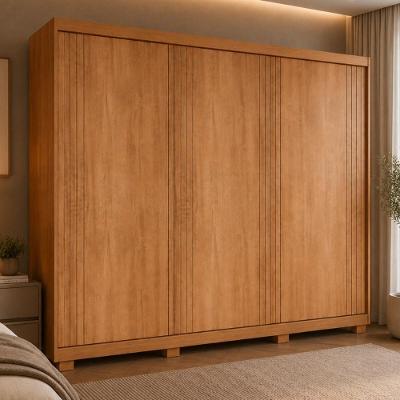 Guarda Roupa Casal CR35535 3 Portas de Correr 2 Gavetas MDF Laqueado Madeirado Multimóveis