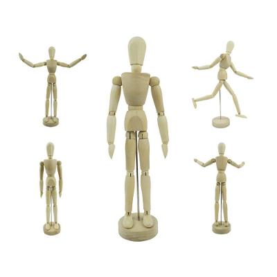 Boneco Articulado Grande 30cm De Madeira Humano Moda Arte