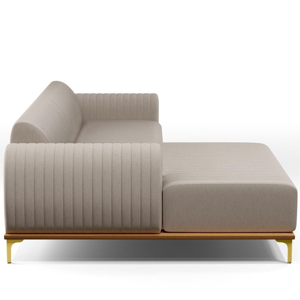Sofá 5 Lugares Com Chaise De Estar Molino 300cm Bege C-107 - 3