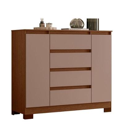 Cômoda Sapateira Atena 04 Gavetas MDF-MDP Marrom Albatroz Móveis