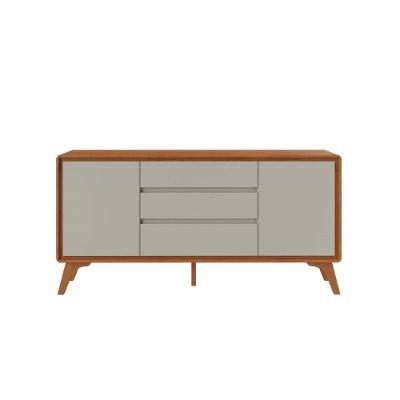 Buffet Ares 2 Portas MDF Pés em Madeira Off White Mavaular Móveis