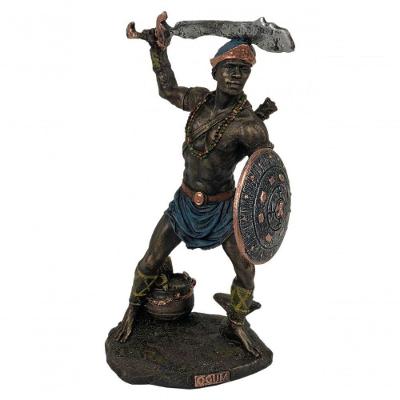 Estatueta Sala Quarto Geek Orixa Ogum Umbanda Resina 23,5x13