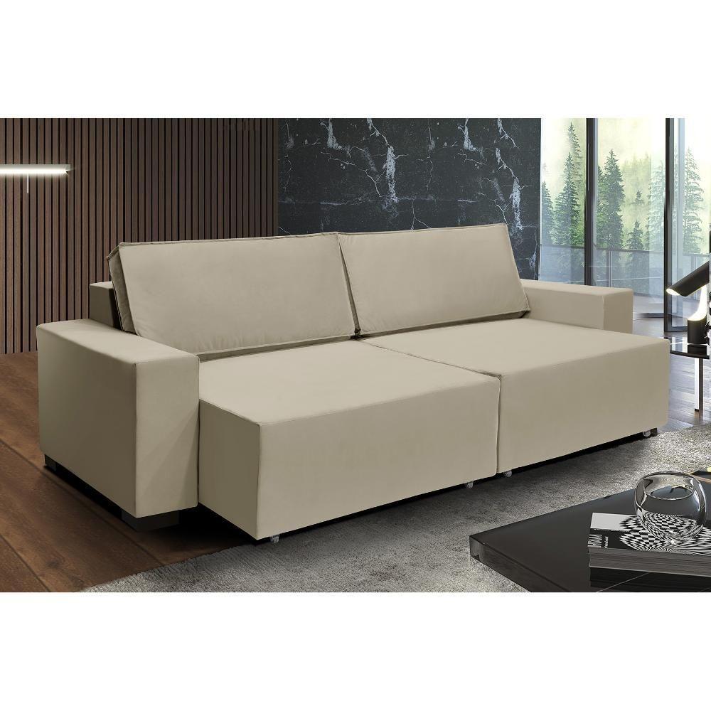 Sofá Dallas 2.90m Retrátil - Bege - 2