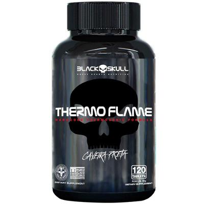 Termogênico Black Skull Thermo Flame Aumento de Energia 120 Tabletes