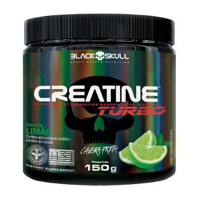Creatine Turbo Black Skull Monohidratada 150g Sabor Limão Pó
