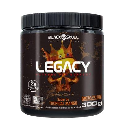 Pré-treino Black Skull Legacy Energia e Foco Sabor Tropical Mango 300G