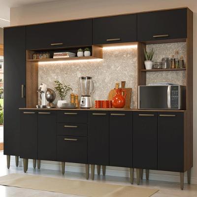 Cozinha Compacta Lille 11 Portas 1 Gaveta MDP 265CM Rustic Madesa