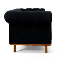 Sofá 4 Lugares Império 260 Cm Veludo Preto C-300 - 5