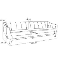 Sofá 4 Lugares Para Sala De Estar Atenas 260 Cm Bege B-298 - 2