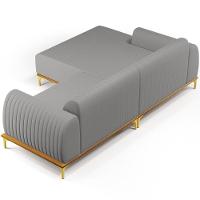 Sofá 6 Lugares Com Chaise Esquerdo 350cm Cinza Escuro - 2