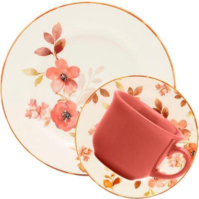 Kit Jogo Café Lanche 6 Pessoas 12pçs Donna Chá Das 5 Oxford