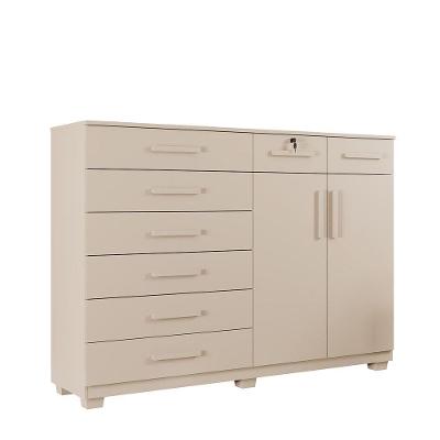 Cômoda New Triunfo 8 Gavetas 2 Portas MDF MDP Off Arenas Benetil Móveis