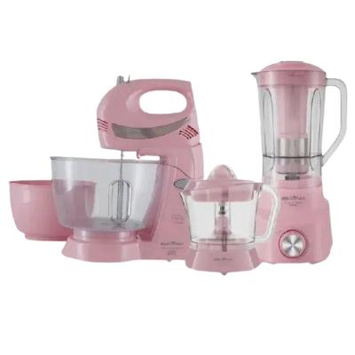 Kit Cozinha 3 em 1 BKT51R com Batedeira Liquidificador Espremedor Rosa Britânia 2,65L