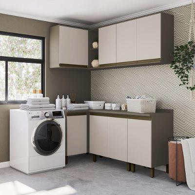Lavanderia Modulada Lora 8 Portas 7 Prateleiras MDF 267.6CM Bege Casa 812