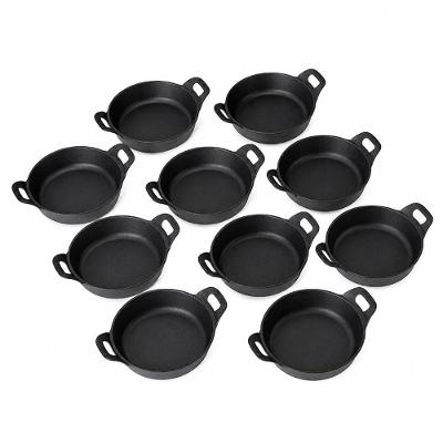 Travessa Kit 10und Estilo Alça Ferro Fundido Já Curado para Buffets Inox Panela Mineira 0,38L