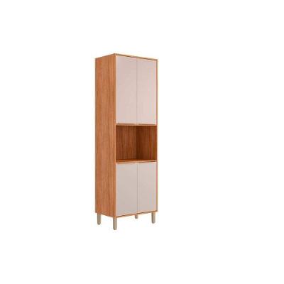 Paneleiro Cozinha Brilhante 4 Portas 5 Prateleiras MDF 70CM Cinamomo-Off MGM