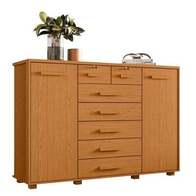 Cômoda Fontana 7 Gavetas MDP MDF Puxador Revestido Cinamomo Albatroz Móveis
