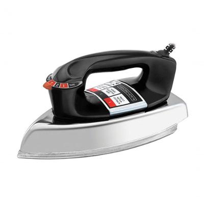 Ferro a Seco Black + Decker VFA 1100W Alumínio Polido Preto 110V com Controle de Temperatura