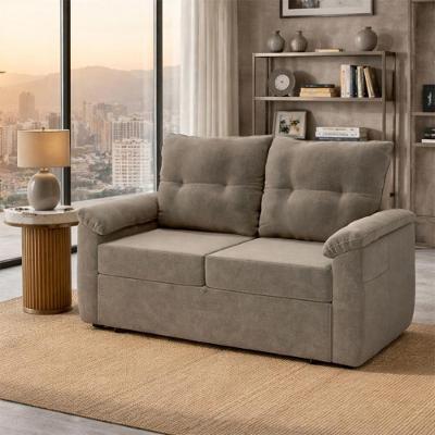 Sofá Cama Tifany 2 Lugares Reclinável 160cm Marrom Veludo Matrix