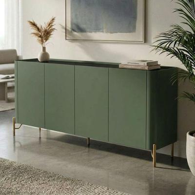 Balcão Buffet Bend Moderno 4 Portas MDF 180CM Verde Musgo com Dourado Casa Lar Shop