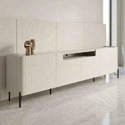 Rack para TV 260CM 100% MDF com 4 Portas Lisas Luna com Preto Casa Lar Shop