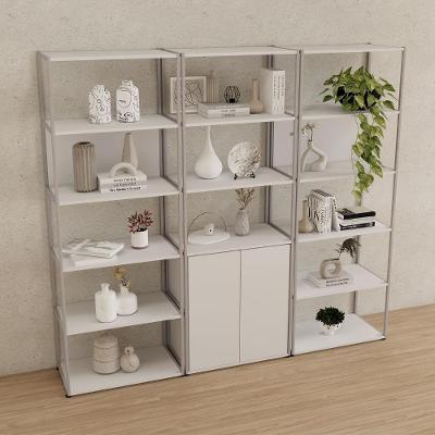 Estante Industrial 3 Torres 6 Prateleiras 3 Nichos Cinza F5 Office