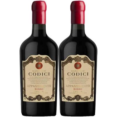 Kit Garrafa Vinho Tinto Meio Seco Itália MGM Codici Masserie Appassimento 750ML