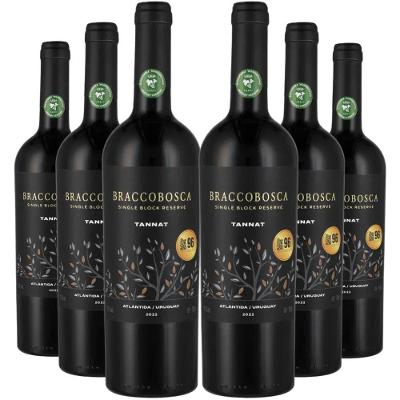 Kit 6 Garrafas Vinho Tinto Braccobosca Reserva Tannat 750ml