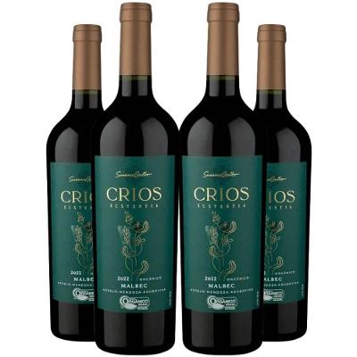 Kit 4 Garrafas Vinho Tinto Crios Sustentia Orgânico Malbec 750ml