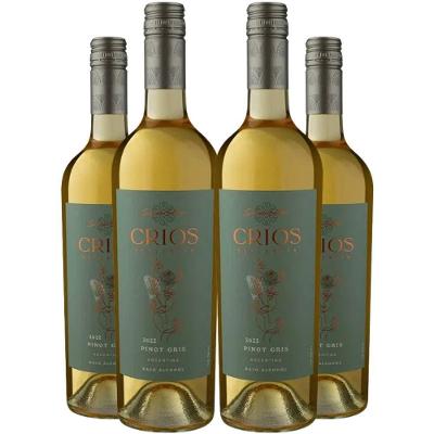 Kit 4 Garrafas Vinho Branco Crios Sustentia Pinot Gris 750ml