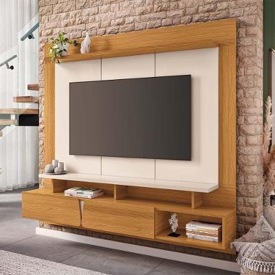 Painel para Tv com Bancada Suspensa Sideral B01 60 Pol 160cm Off White Lyam Decor
