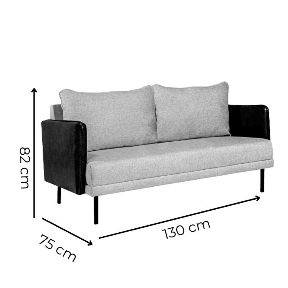 Kit Namoradeira E 02 Poltronas Orion Via Encanto Linho Cinza/Courano Marrom - 2