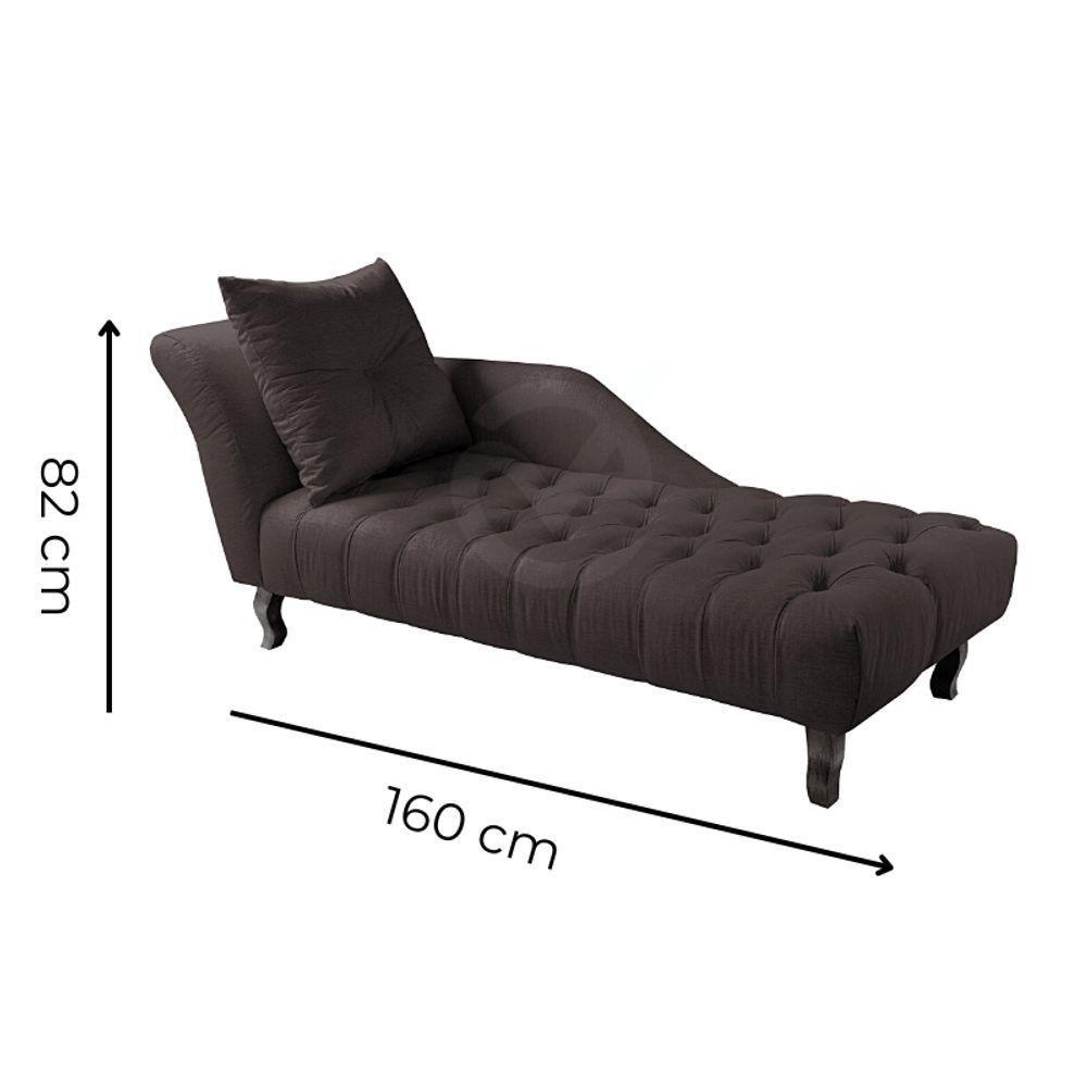 Divã Chesterfield Anna Recamier 160Cm Via Encanto Courano Marrom Lado Esquerdo - 2