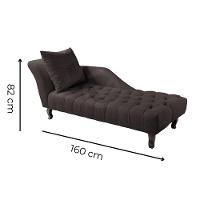Divã Chesterfield Anna Recamier 160Cm Via Encanto Courano Marrom Lado Esquerdo - 2