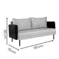 Namoradeira Orion Via Encanto 2 Lugares Linho Cinza/Courano Marrom - 2