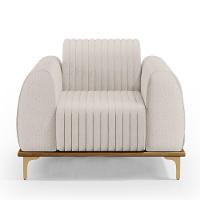 Kit Sofá 3 Lugares 180Cm Com 2 Poltronas Molino Cru C-443 - 6