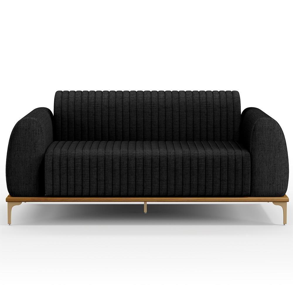 Kit Sofá 3 Lugares 180Cm Com 2 Poltronas Molino Chumbo D-465 - 5