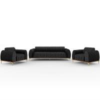 Kit Sofá 3 Lugares 180Cm Com 2 Poltronas Molino Chumbo D-465 - 1