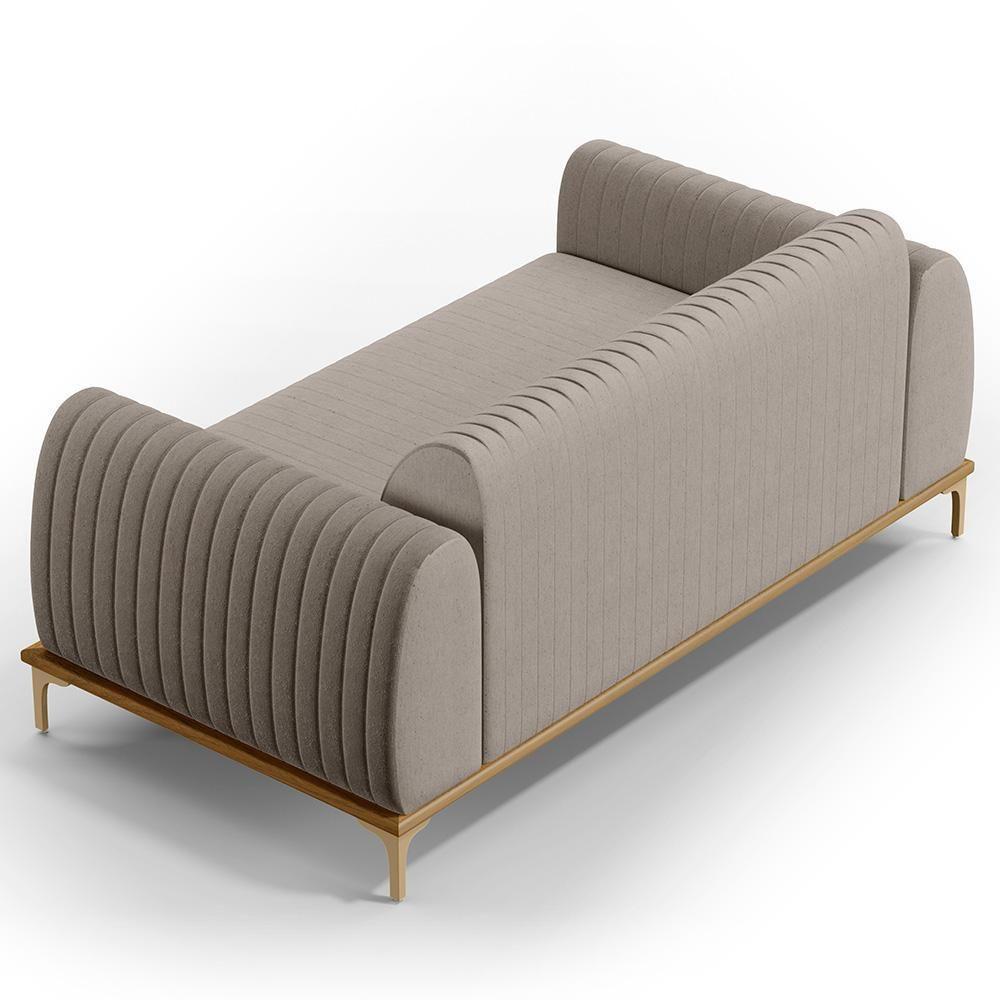 Kit Sofá 3 Lugares 180Cm Com 2 Poltronas Molino Bege C-107 - 2