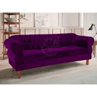 Namoradeira Chesterfield Elisabeth 3 Lugares Via Encanto Veludo Uva - 3