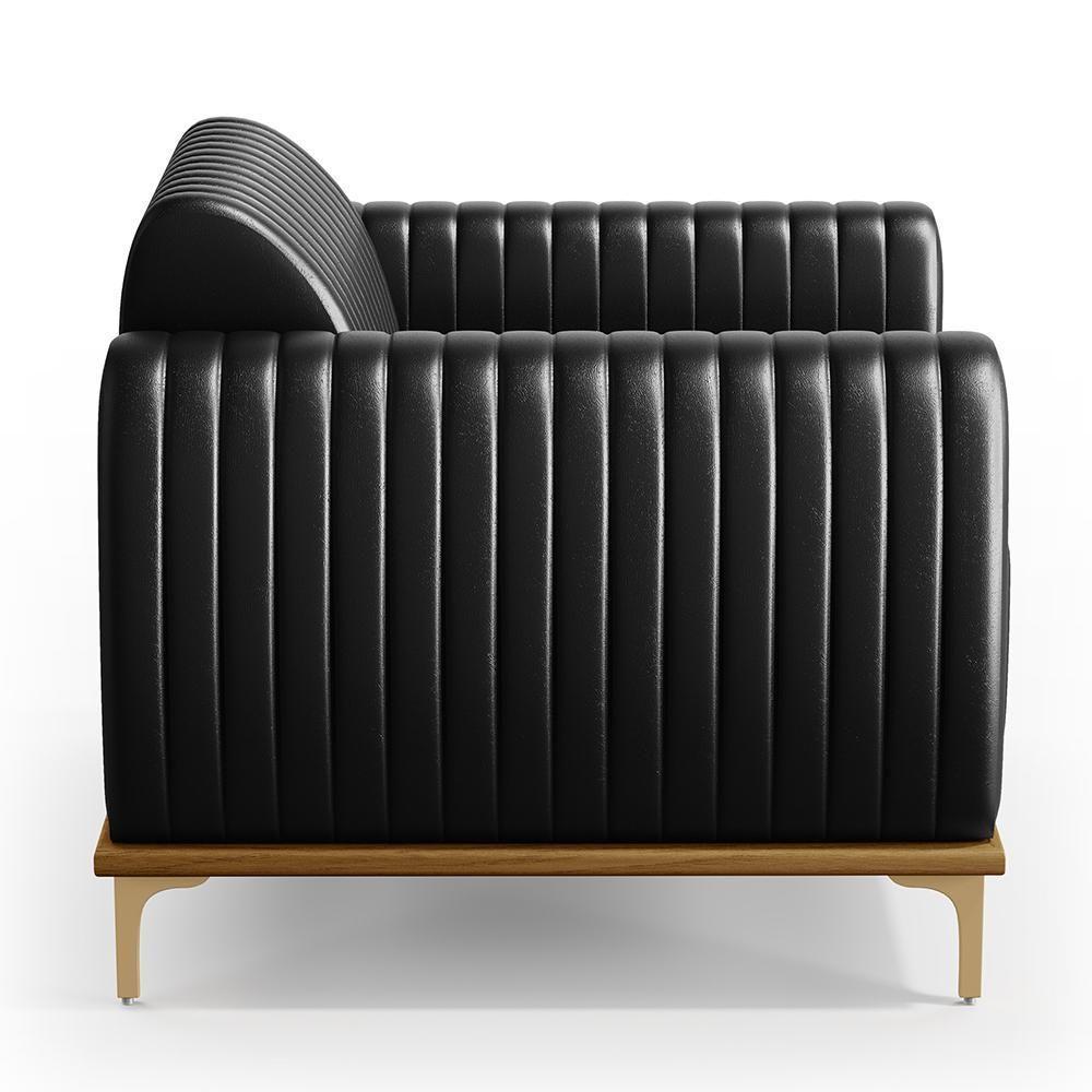 Kit Sofá 3 Lugares 180Cm Com Poltrona Molino Preto B-159 - 4