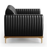 Kit Sofá 3 Lugares 180Cm Com Poltrona Molino Preto B-159