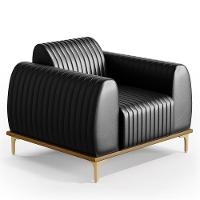 Kit Sofá 3 Lugares 180Cm Com Poltrona Molino Preto B-159 - 10